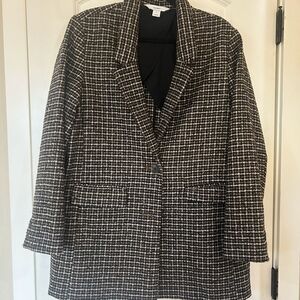 Old Navy Women's Houndstooth Blazer Coat in Black/ White and Brown